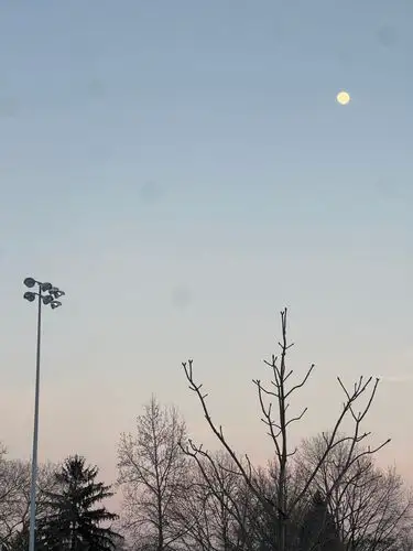 Serene winter twilight.